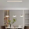 Lámpara Lineal Color Crema Estilo Francés para Comedor, Moderna Minimalista Personalidad Creativa Vintage para Dormitorio Mesita de Noche Colgante Ovni