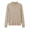 Novedades para otoño e invierno 2026: Suéter básico de punto medio con cuello semialto, 5% cachemira, holgado y estiliza, con un tacto relajado, suéter de lana Puyuan para mujer