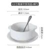 Cuenco de sopa blanco puro de estilo occidental simple y creativo con dos asas, taza de sopa, cuenco para sopa, vajilla de cerámica para hornear, cuenco para avena de desayuno, cuenco para postre