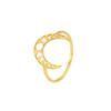 Venta caliente directa de fábrica transfronteriza moda personalidad acero de titanio corte chapado en oro real forma de luna anillo de acero inoxidable