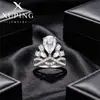 Anillo de Corona de Lágrima de Lujo Xuping Serie de Gemas Aleación de Cobre Anillo de Nicho para Vestir Fiesta Mujeres Venta al por Mayor