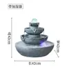 Enfeite de Mesa com Água Corrente Circulação de Água Sala de Estar Escritório Fonte de Atração de Riqueza Decoração com Bola de Cristal Roda Giratória