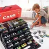 Lata Carro Recipiente Brinquedo Caixa de Presente Conjunto Menino Carro de Simulação Carro de Puxar Modelo de Carro Mini Estacionamento