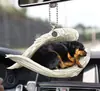 Novo produto: Asas de Anjo Dormindo para Amantes de Cachorros, Acessórios para Retrovisor de Carro, Decorações de Árvore de Natal, Acessórios para Carro