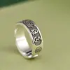 Rey del Ciervo Dorado Vintage Anillo de Joyería de Plata con Escritura Mori Zhitian para Hombres y Mujeres Anillo de Plata S925 Joyería