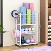 Estantería Móvil para Equipos de Fitness en Casa, Estantería para Guardar Equipos de Estudio de Yoga, Estantería de Almacenamiento Multifuncional