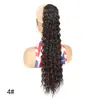 Saco de rede para rabo de cavalo de peruca de comércio exterior com cordão rabo de cavalo longo cacheado rabo de cavalo enrolado profundo rabo de cavalo rolo de macarrão instantâneo rabo de cavalo
