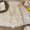 Vestido Chaleco para Niña Estilo Nuevo Otoño e Invierno Chaleco Acolchado con Bordado de Conejo para Bebé Falda Exterior Versátil