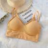 Cruz Hermosa Espalda Ropa Exterior Ropa Interior Verano Delgada Una Pieza Sin Marcas Combinable Color Sólido Camisola Deportiva Chaleco con Almohadilla en el Pecho