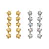 Chapado en Latón Oro Verdadero 18K/Oro Blanco Europeo y Americano ins Tendencia de Moda Dulce Cool Set de Collar y Aretes de Flores para Mujer