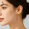 Pendientes Vintage Martillados con Forma de Corazón de Diamante Rojo Chapados en Oro de Alta Retención de Color, Versátiles para el Uso Diario, para Ir al Trabajo y Citas, Regalo Exquisito