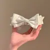 Pinza Vertical de Plátano con Lazo de Lunares Rosa Dulce Estilo Coreano para Mujer, Pinza para el Cabello de Gama Alta Estilo Francés para la Parte Posterior de la Cabeza, Pinza para Cola de Caballo