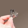 Strass Borboleta Flor tamanho pequeno Grab Clip Meninas Preto Hairpin Metal Pequeno Clipe Novo Clipe de Franja Lateral Top Clip