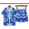 Conjunto de verano Amiri transfronterizo con estampado paisley clásico, shorts y camisa casual Amiri, ropa deportiva para hombres y mujeres