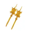 Brincos de Tassel para Lanterna Estilo Palácio Banhados a Ouro Latão Brilhante Brincos Étnicos Retrô Estilo Pavilhão para Mulheres Casamento Uso Diário