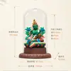 Adornos thangka pintados a mano de Xizang, Tara Verde, decoración para sala de estar y oficina, soporte de exhibición de vidrio de cristal thangka pintado a mano