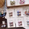 Pinza para el pelo de otoño e invierno para niños con botón de cuadros en forma de corazón, pasador de pentagrama de lana, pinza lateral para flequillo para niñas pequeñas