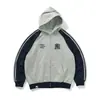 Cárdigan Sudadera de Tres Rayas Estilo High Street Americano para Hombre, Chaqueta con Capucha de Manga Raglán Resistente Vintage Primavera y Otoño 2026