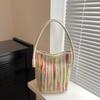 Bolso Pequeño Casual Tejido a Rayas de Colores Transfronterizo para Mujer 2026 Nuevo Bolso Cubo Sencillo Bolso Cruzado de Moda