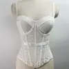 Exquisito Bordado de Encaje Lujosas Correas para la Cintura Sujetador Ropa Exterior Espalda Hermosa Hombros Descubiertos Reductor Push-up Sujetador de Ballenas