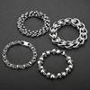 Aprobación directa de fábrica de personalidad retro europea y americana de moda antigua simple tendencia joyería de pulsera de acero de titanio para hombre con calavera