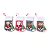 Novas Meias de Natal Grandes Sacola de Presente Decoração de Natal Meias de Natal Listradas Brancas Enfeites para Pendurar
