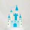 Decoração de Bolo Castelo Solitário Cartão Abóbora Car Rosa Castelo Grande Cena de Decoração de Bolo de Aniversário Acessórios Plug-in