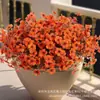 Buquê de Flores Artificiais de Outono da Amazon com Eucalipto e Violetas para Decoração Externa e de Mesa