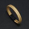 Pulsera de Cuero Trenzado Transfronterizo Pulsera de Cuero Pulsera Trenzada de Múltiples Hilos Pulsera Accesorios de Aleación de Acero Inoxidable Desplazamientos Simples