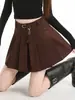 Elegante y sofisticada falda adelgazante de cintura alta para mujer, nuevo estilo otoño 2026, falda-pantalón línea A plisada anti-exposición 13428