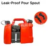 Recipiente para mezclar combustible 5L+2.5L, mezcla aceite-gasolina, engrosado, con escala, pico vertedor portátil, a prueba de fugas, para cortadoras de césped y motosierras