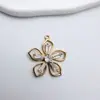Pulseira Pingente Único Flor Zircônia Microcravejada Banhada a Ouro Cobre Material para Miçangas de Cristal Artesanal Acessórios para Joias DIY