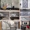 Láminas de Mármol Natural, Muestra Disponible: Travertino de 15*15 en Blanco, Negro, Gris, Marrón, Tonos Oscuros y Claros para Muebles, Cubiertas de Mesa de Comedor y Piedra para Paredes