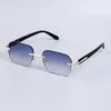 2025 Nuevas Gafas de Sol Retro Transfronterizas para Hombre Sin Montura de Acetato Imitación Gafas de Sol de Moda Europeas y Americanas para Mujer
