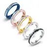 Anillo de acero de titanio joyería simple de diamantes anillo de oro rosa galvanizado en cinco colores accesorios de pulsera OL coreano SA765
