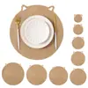 Manteles Individuales y Posavasos de Yute con Forma de Oreja de Gato Seleccionados Cuidadosamente, Hechos de Material de Yute, Fáciles de Guardar y Resistentes a Altas Temperaturas