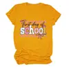 Primer día de escuela Amazon Wish Estación Independiente Moda Casual Temperamento Camiseta de Manga Corta con Cuello Redondo para Mujer