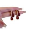 Pendientes de Cruz Únicos con Esmalte de Goteo Nuevo Estilo 2026 Pendientes Elegantes Diseño de Nicho Lujo Ligero Pendientes de Alta Gama para Mujer