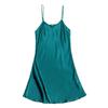 Camisola Transfronteiriça de Alças Finas com Decote em V, Verão Fina Elegante Ajustada Cor Sólida Simples Vestido Slip para Casa