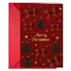 Novedad transfronteriza: una tarjeta de felicitación navideña de un solo lazo rojo vintage para árbol de Navidad con sobre, disponible para venta al por mayor