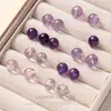 Pulseira de Contas Soltas de Ametista Roxa e Kunzita Contas Individuais Amethysta Roxa Fantasma Colar de Contas de Cristal Natural Acessório DIY