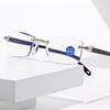 Nuevas Gafas de Lectura de Moda con Corte de Diamante, Gafas de Lectura Sin Marco con Filtro de Luz Azul para Hombres y Mujeres, Gafas de Lectura con Zoom Inteligente