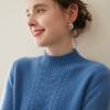 Suéter de Punto Versátil para Otoño e Invierno, Suéter Grueso Holgado de Cachemira para Mujer con Cuello Medio Alto, Suéter Jersey Base de Lana