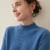 2025 Nuevo Otoño e Invierno Suéter de Punto de Cuello Medio para Mujer Color Sólido Holgado Camisa Pulóver de Punto Versátil