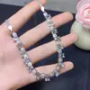 Colar de Água-Marinha Natural com Pedra Principal 4*6mm, Cravação em Prata S925, Processo de Galvanoplastia