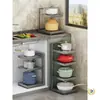 Estante de Almacenamiento para Cocina de Uso Doméstico de Pie con Múltiples Niveles para Ollas Estante Multifuncional para Debajo del Fregadero Almacenamiento de Ollas en Capas