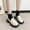 Sapatos Femininos Lefu de Camada Única com Solado Grosso Estilo Francês de Nicho Novos para o Verão 2022 Versáteis Sapatos Pequenos de Couro Estilo Britânico com Salto