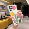 Funda de teléfono transparente Samsung con pintura al óleo de tulipán de colores adecuada para S24/S25Ultra, cobertura total, funda suave ligera