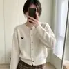 Cardigan de Tricô Bordado com Filhotes 100% Lã para Mulheres, Novo Outono/Inverno 2026 Casaco Suéter Solto Emagrecedor