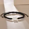 Minsheng Minzhong Design Feminino Concha Gato Preto Corda de Mão Trançada Feita à Mão Pulseira de Luxo Leve Pulseira de Namorada